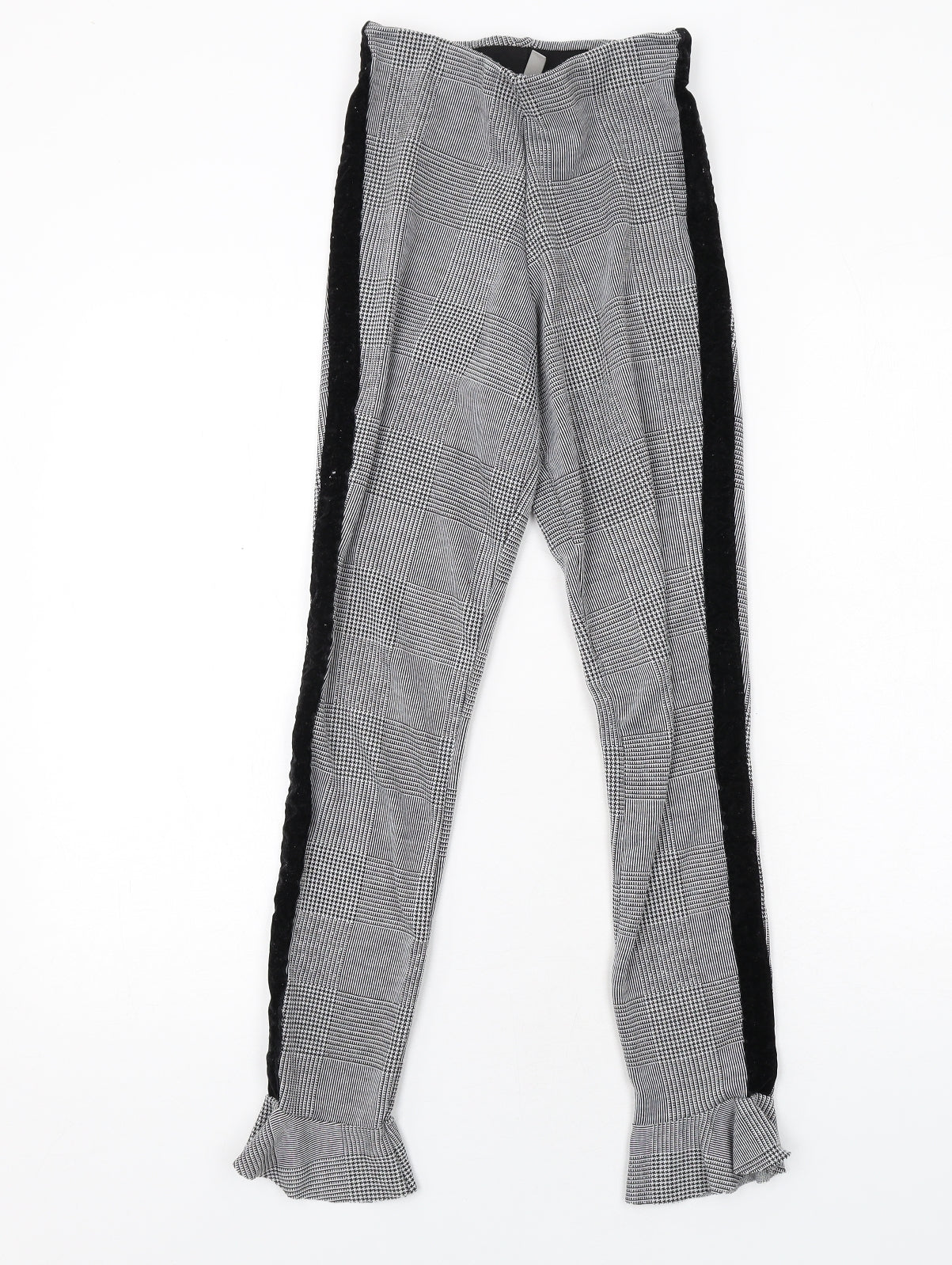 ASOS Womens Grey Plaid Polyester Trousers Size 4 Regular