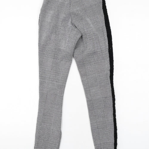 ASOS Womens Grey Plaid Polyester Trousers Size 4 Regular