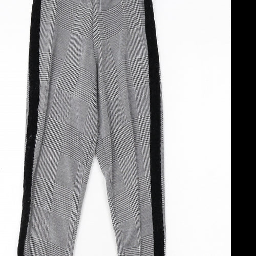 ASOS Womens Grey Plaid Polyester Trousers Size 4 Regular