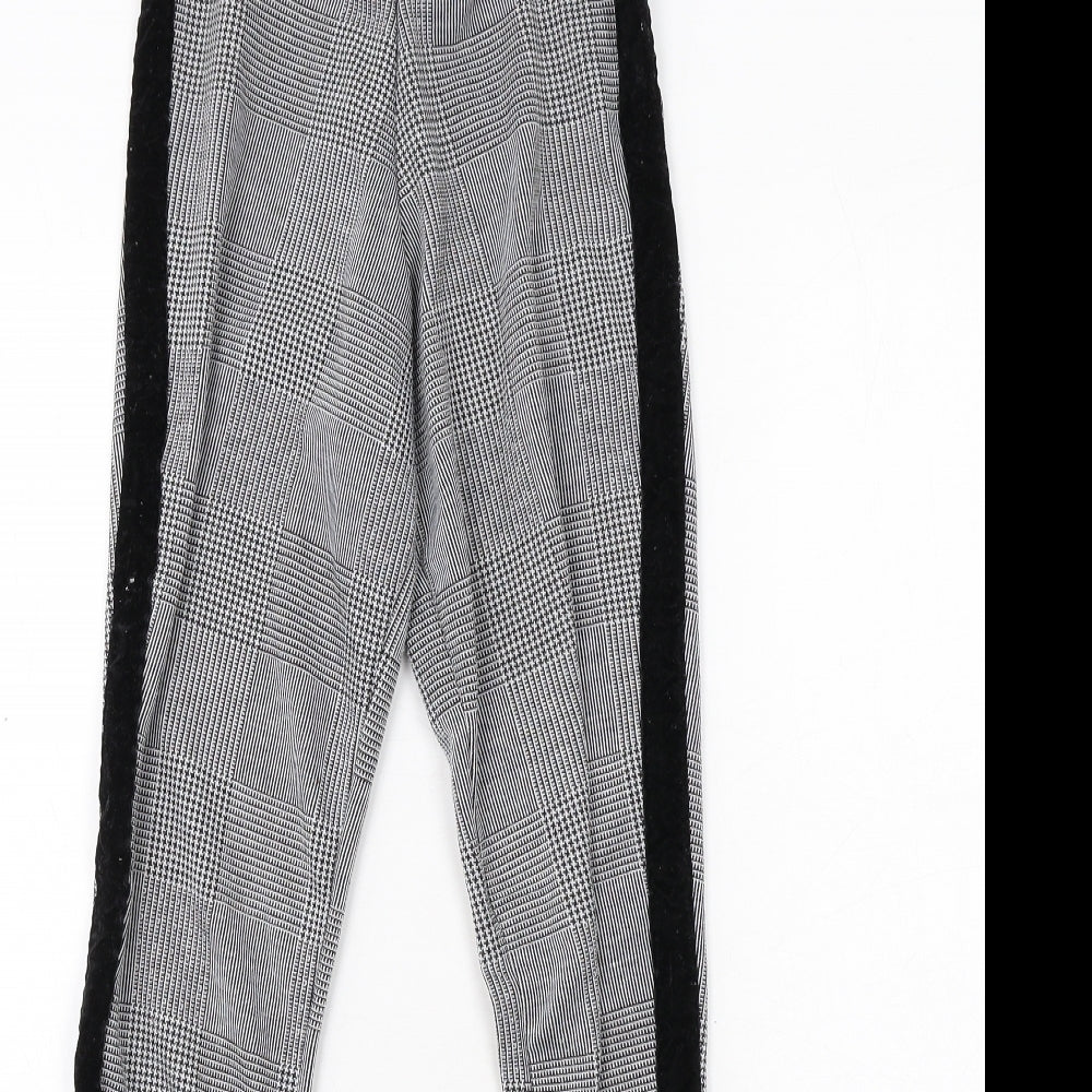 ASOS Womens Grey Plaid Polyester Trousers Size 4 Regular