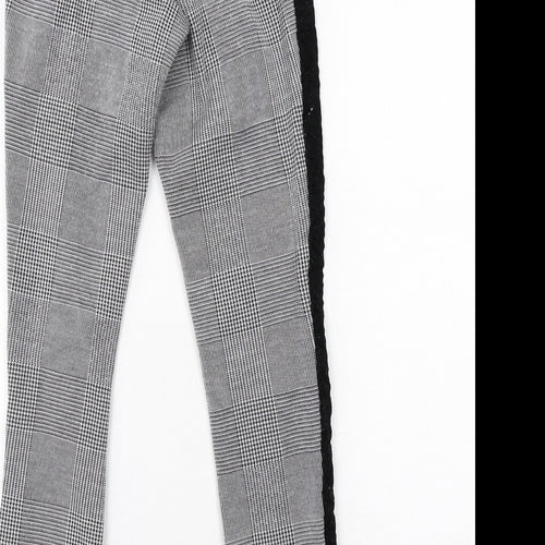 ASOS Womens Grey Plaid Polyester Trousers Size 4 Regular