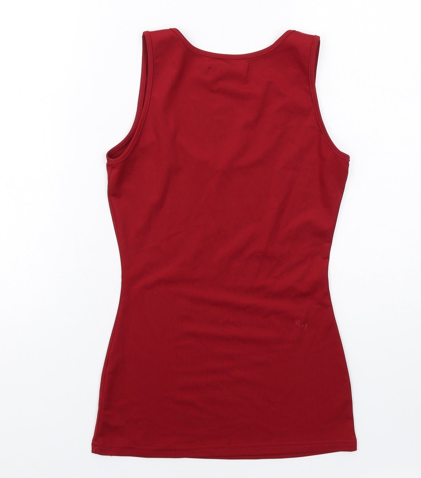 Missguided Womens Red Polyester Basic Tank Size 4 Scoop Neck