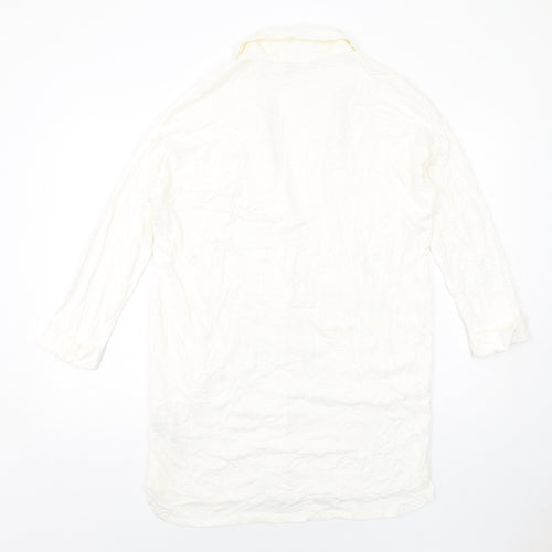 ASOS Womens Ivory Cotton Shirt Dress Size 4 Collared Pullover