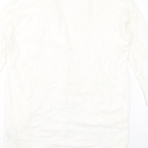 ASOS Womens Ivory Cotton Shirt Dress Size 4 Collared Pullover