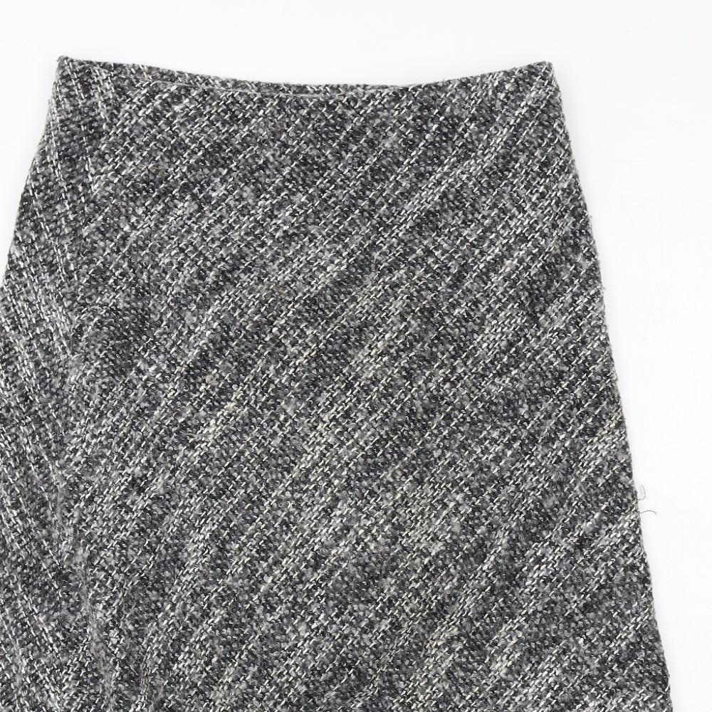 Marks and Spencer Womens Grey Viscose A-Line Skirt Size 14