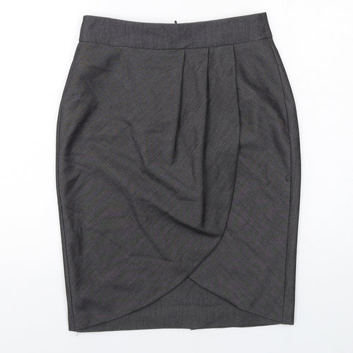 Limited Collection Womens Grey Polyester Straight & Pencil Skirt Size 10 Zip