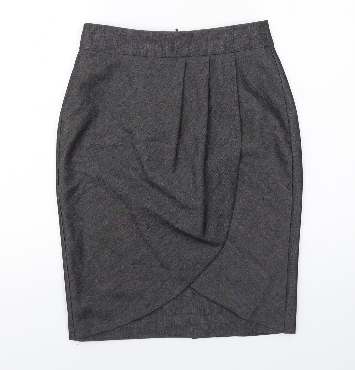 Limited Collection Womens Grey Polyester Straight & Pencil Skirt Size 10 Zip