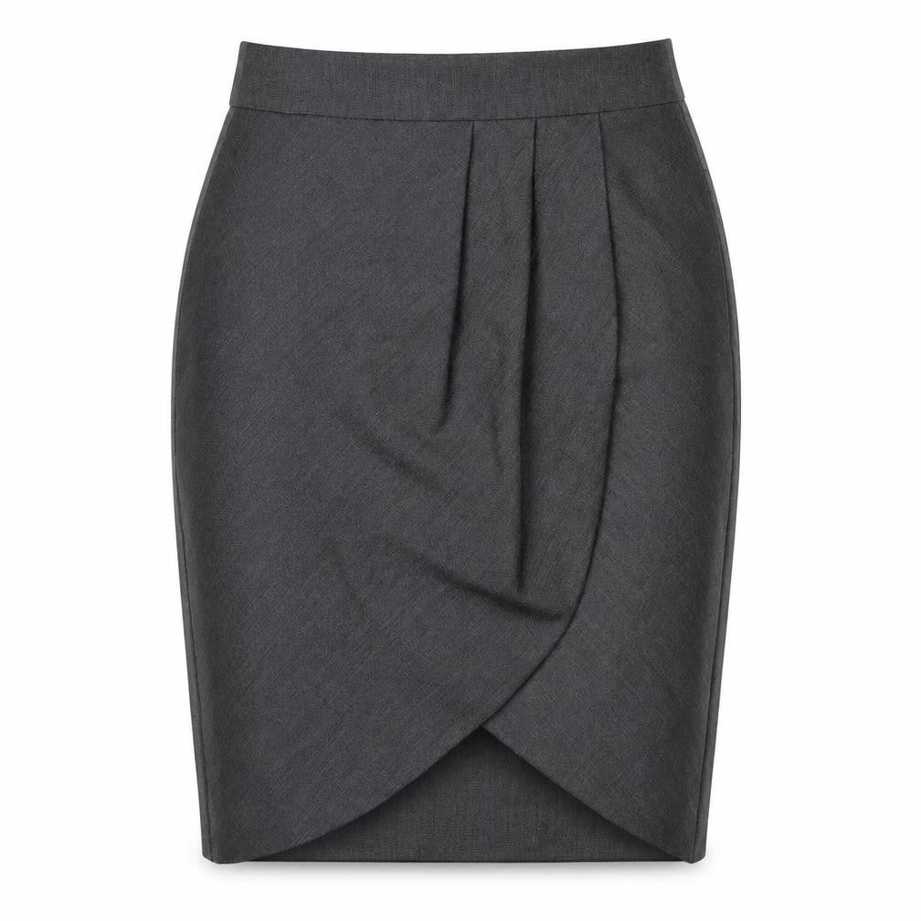 Limited Collection Womens Grey Polyester Straight & Pencil Skirt Size 10 Zip