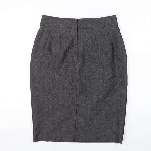 Limited Collection Womens Grey Polyester Straight & Pencil Skirt Size 10 Zip