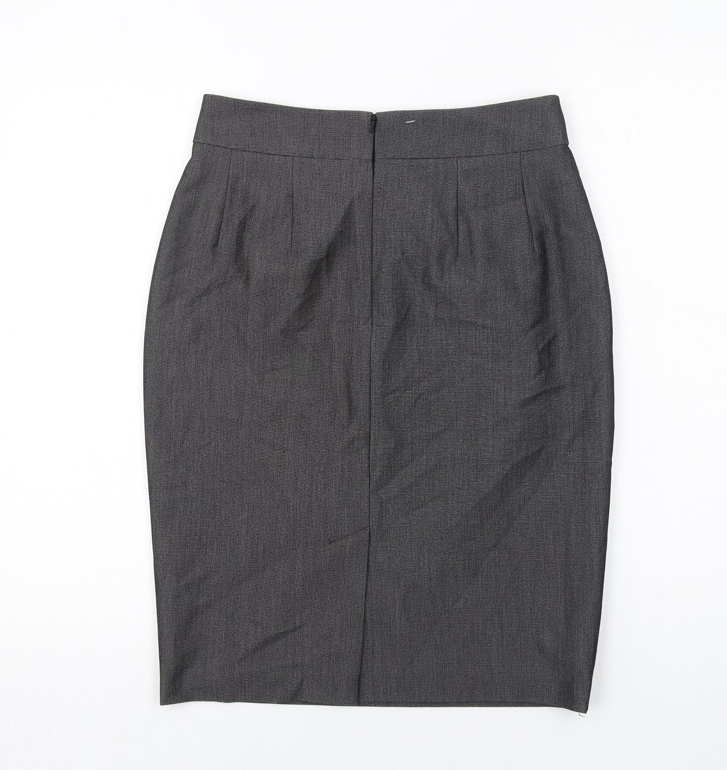 Limited Collection Womens Grey Polyester Straight & Pencil Skirt Size 10 Zip