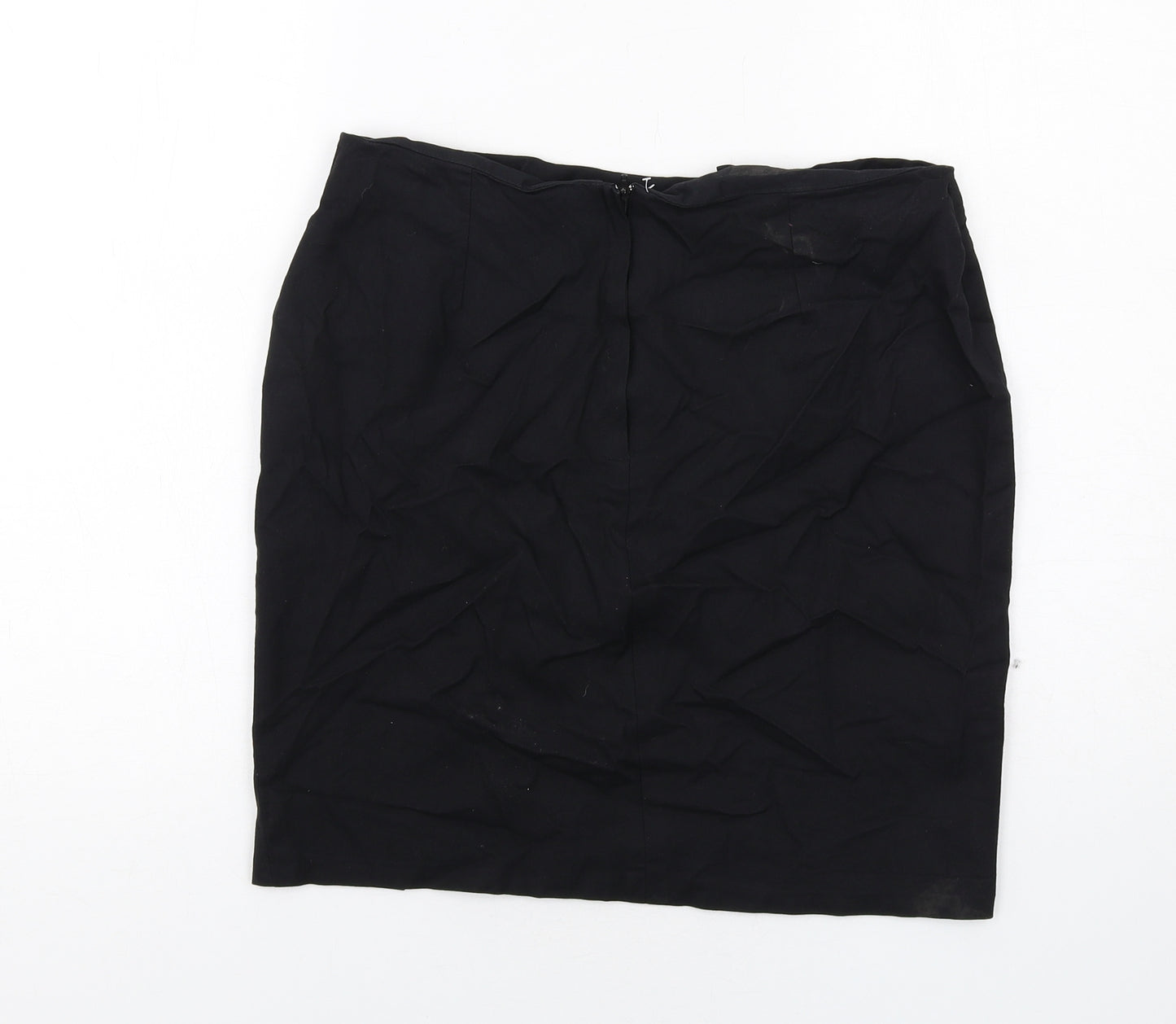 Seven7 Womens Black Viscose A-Line Skirt Size 16 Zip - Flower detail