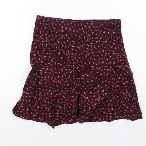 Gap Girls Purple Geometric Cotton A-Line Skirt Size 14 Years Regular Zip
