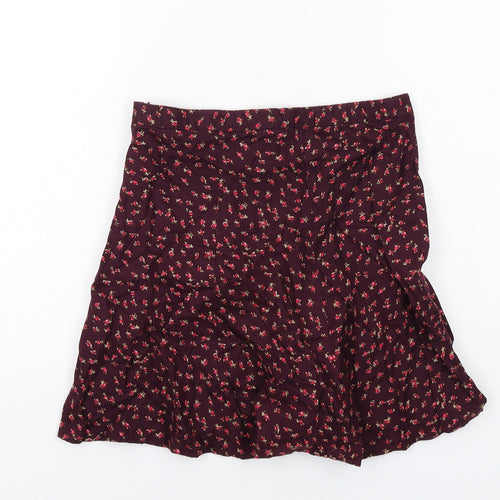 Gap Girls Purple Geometric Cotton A-Line Skirt Size 14 Years Regular Zip