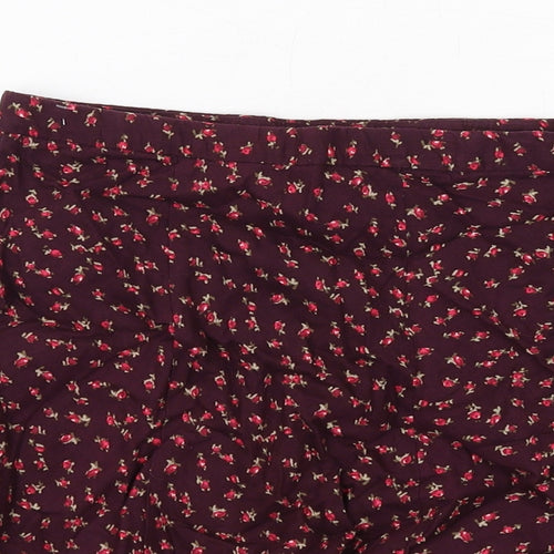 Gap Girls Purple Geometric Cotton A-Line Skirt Size 14 Years Regular Zip