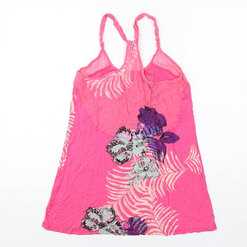 Oasis Womens Pink Floral Viscose Camisole Tank Size 10 Scoop Neck