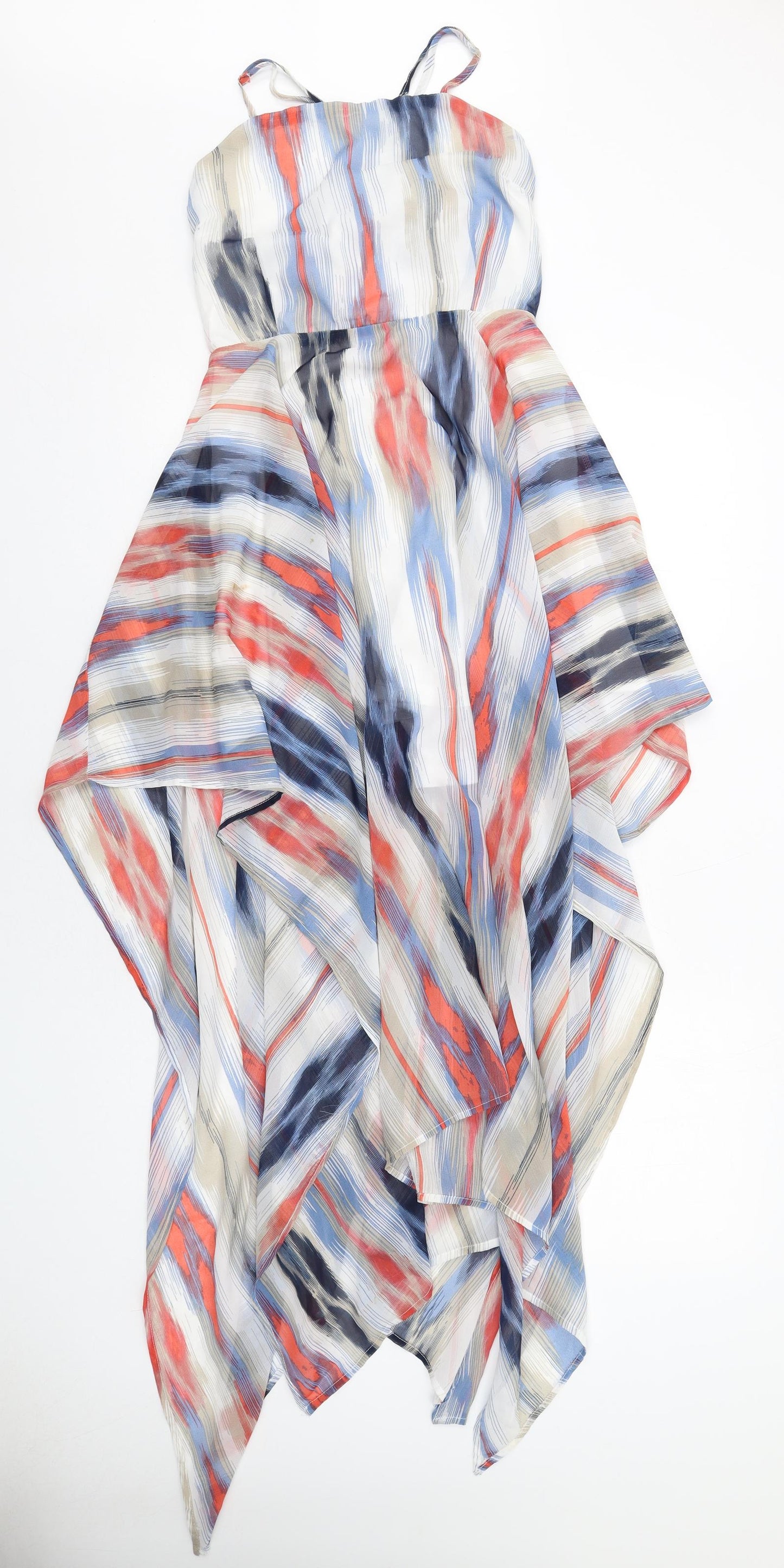 Fashion Nova Womens Multicoloured Geometric Polyester Trapeze & Swing Size L Square Neck Zip