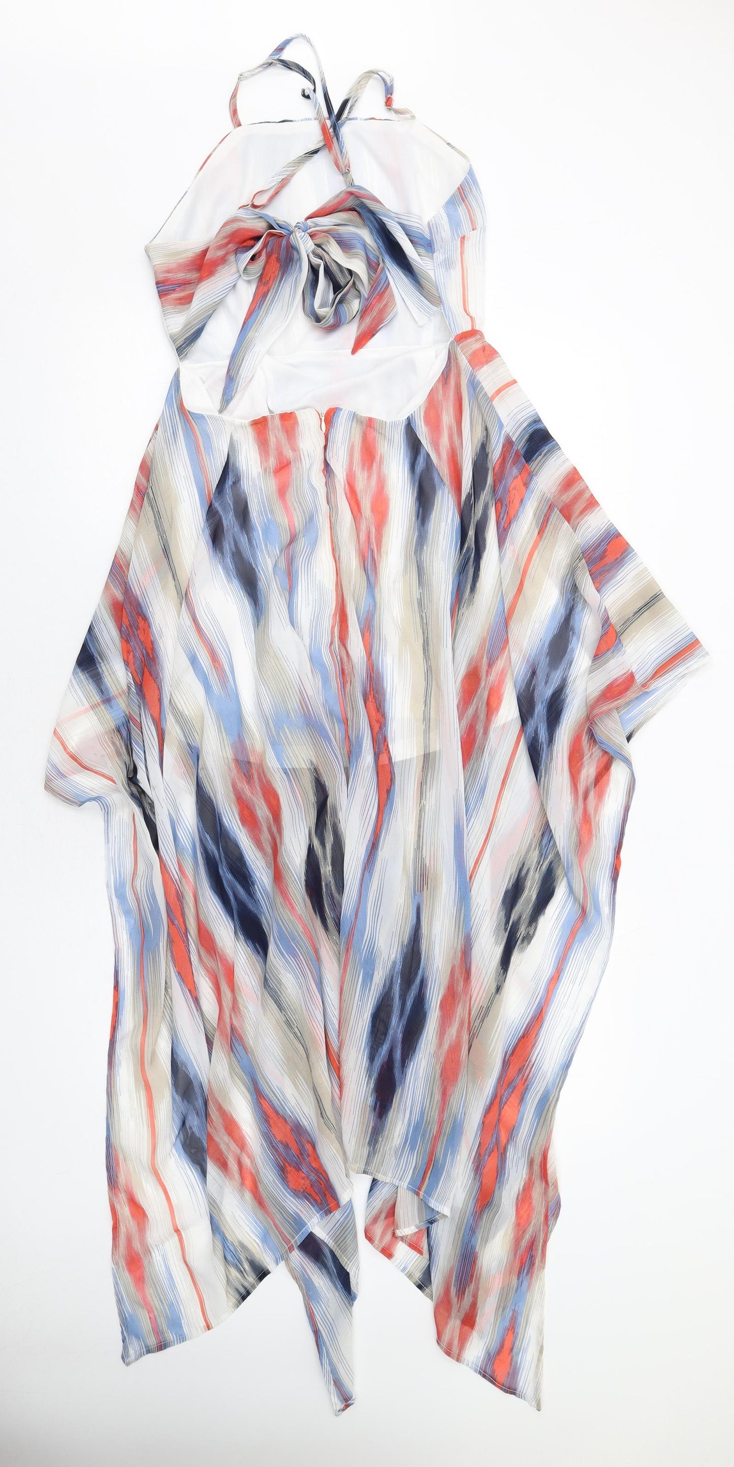 Fashion Nova Womens Multicoloured Geometric Polyester Trapeze & Swing Size L Square Neck Zip