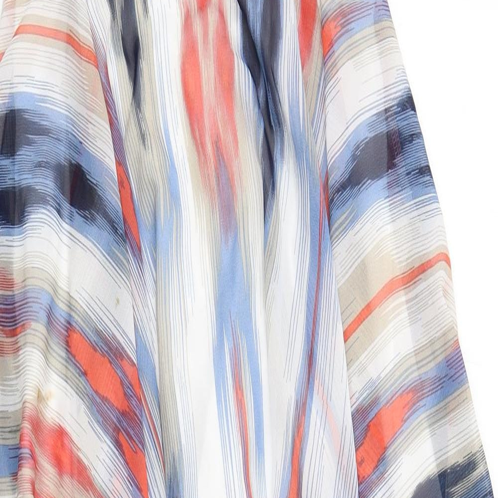 Fashion Nova Womens Multicoloured Geometric Polyester Trapeze & Swing Size L Square Neck Zip