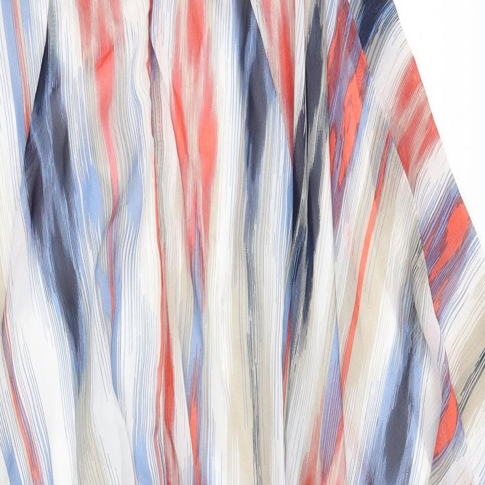 Fashion Nova Womens Multicoloured Geometric Polyester Trapeze & Swing Size L Square Neck Zip