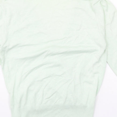 New Look Womens Green V-Neck Viscose Pullover Jumper Size 10