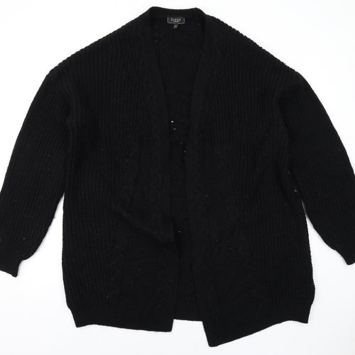 Lipsy Womens Black V-Neck Acrylic Cardigan Jumper Size 10
