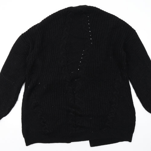 Lipsy Womens Black V-Neck Acrylic Cardigan Jumper Size 10