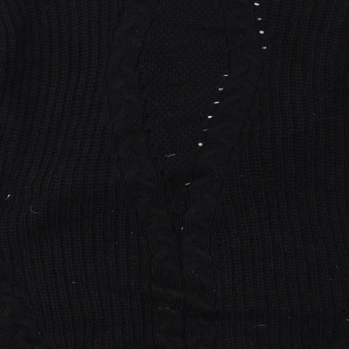 Lipsy Womens Black V-Neck Acrylic Cardigan Jumper Size 10