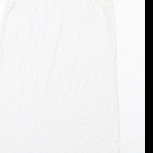 H&M Womens White Polyester Tank Dress Size S Round Neck Pullover