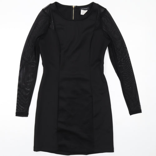 Level Eight Womens Black Polyester Shift Size M Round Neck Zip - Lace Sleeve Detail