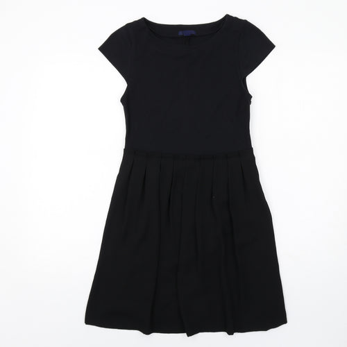 Gap Womens Black Viscose T-Shirt Dress Size 6 Round Neck Zip