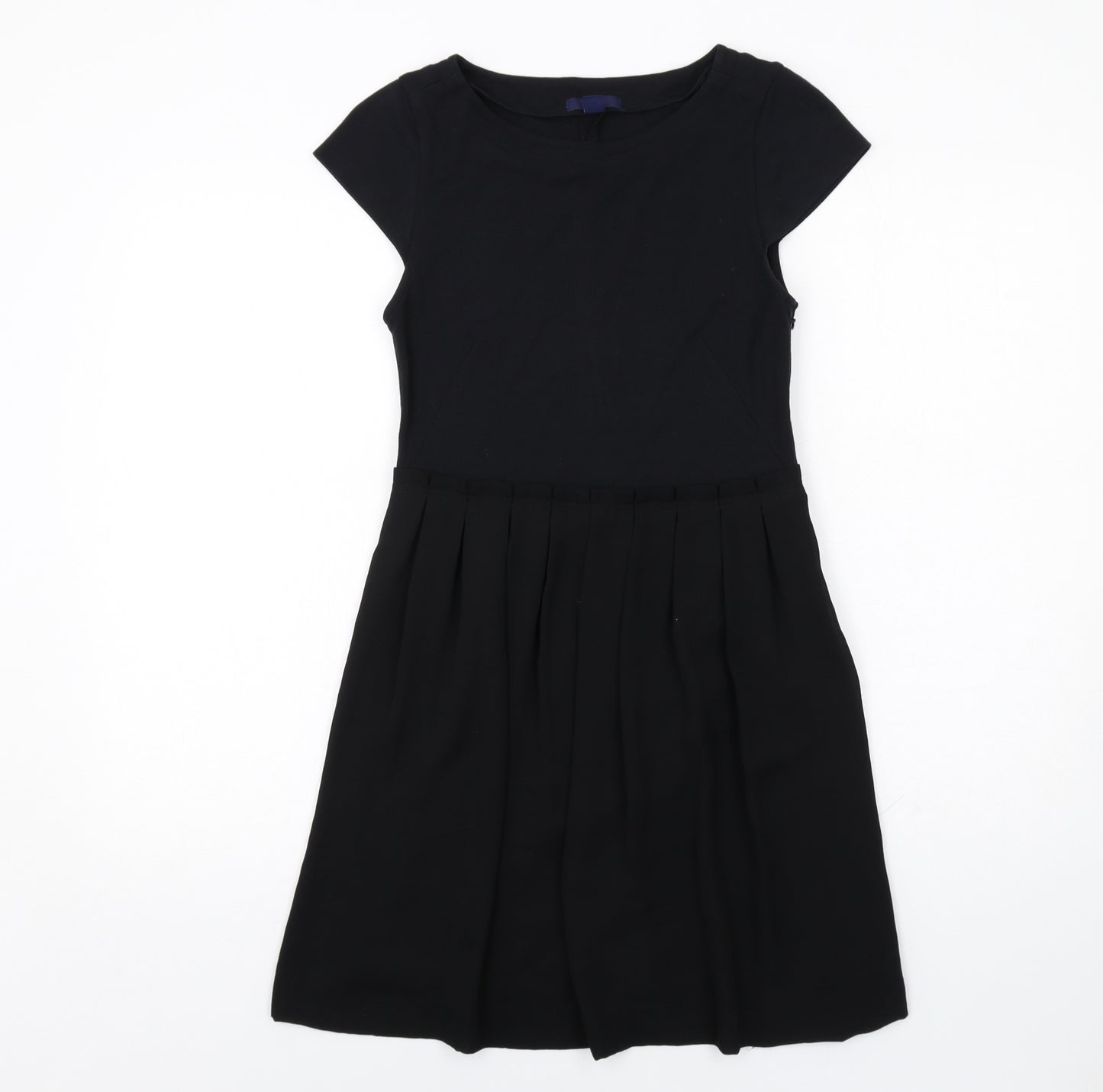 Gap Womens Black Viscose T-Shirt Dress Size 6 Round Neck Zip