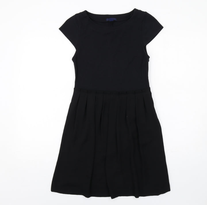 Gap Womens Black Viscose T-Shirt Dress Size 6 Round Neck Zip
