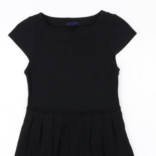 Gap Womens Black Viscose T-Shirt Dress Size 6 Round Neck Zip