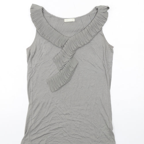 Whistles Womens Grey Viscose Basic Tank Size S Round Neck