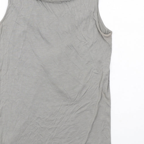 Whistles Womens Grey Viscose Basic Tank Size S Round Neck