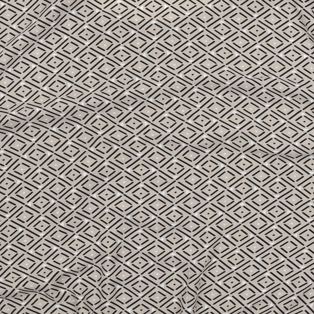 Bonmarché Womens Beige Geometric Polyester Basic Blouse Size 20 Round Neck