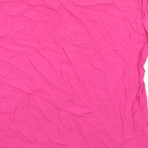 Warehouse Womens Pink Viscose Basic Blouse Size 12 Round Neck
