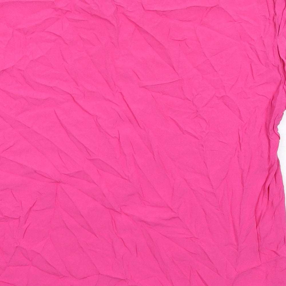Warehouse Womens Pink Viscose Basic Blouse Size 12 Round Neck