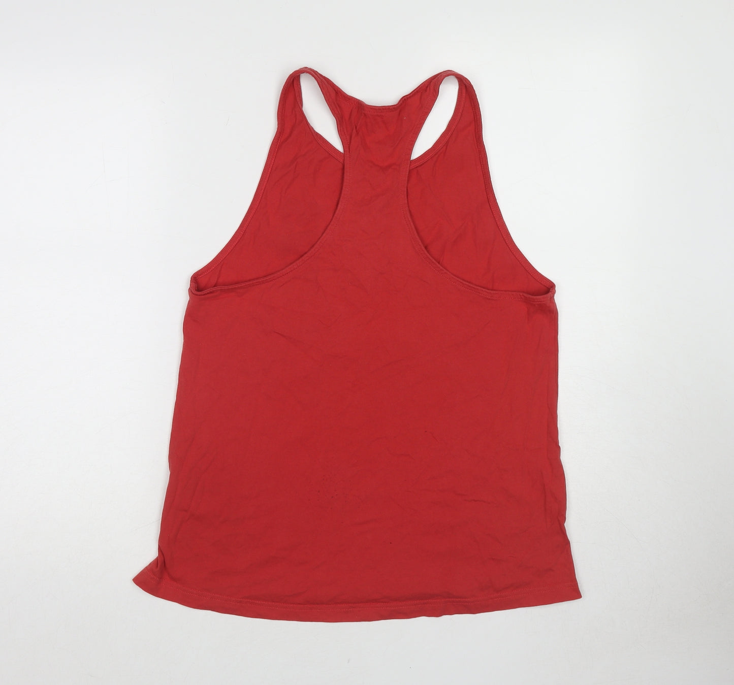 adidas Womens Red Cotton Basic Tank Size M Round Neck Pullover