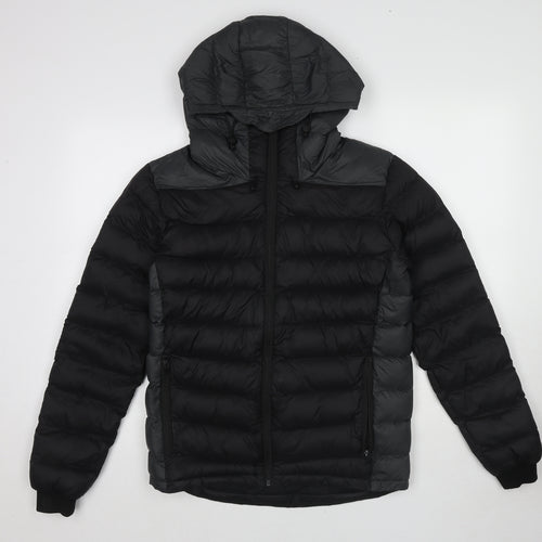 Brave Soul Mens Black Puffer Jacket Jacket Size XS Zip
