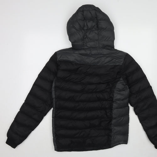 Brave Soul Mens Black Puffer Jacket Jacket Size XS Zip