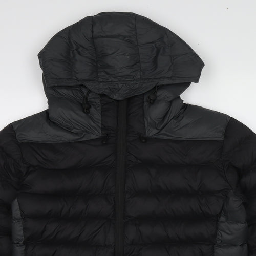 Brave Soul Mens Black Puffer Jacket Jacket Size XS Zip
