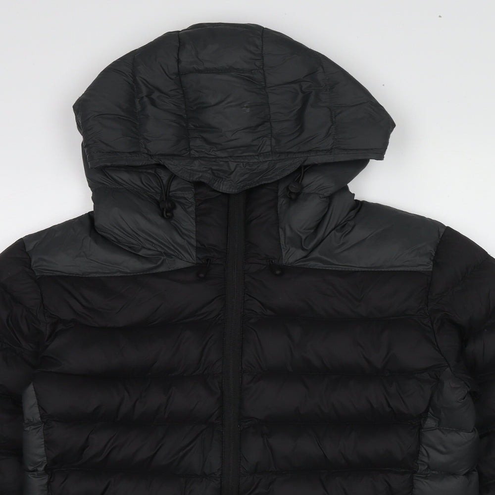 Brave Soul Mens Black Puffer Jacket Jacket Size XS Zip