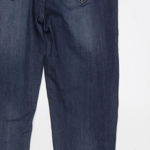 Lexxury Womens Blue Cotton Skinny Jeans Size 14 L28 in Regular Zip