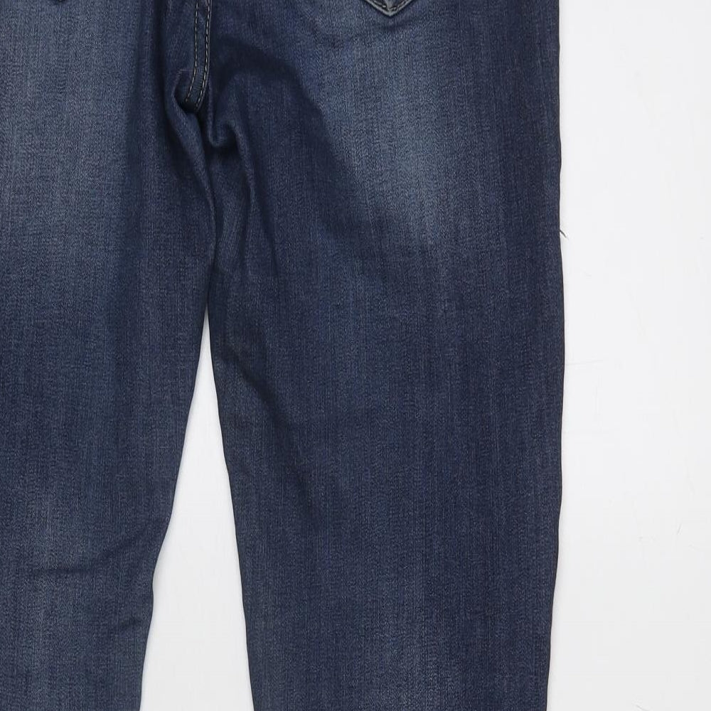 Lexxury Womens Blue Cotton Skinny Jeans Size 14 L28 in Regular Zip
