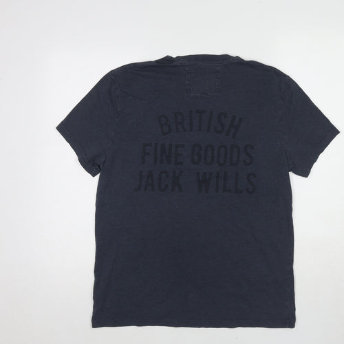 Jack Wills Mens Blue Cotton T-Shirt Size M Round Neck
