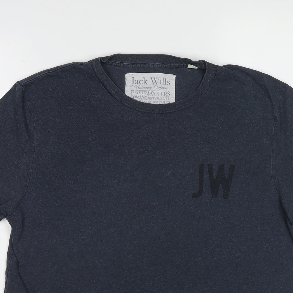 Jack Wills Mens Blue Cotton T-Shirt Size M Round Neck