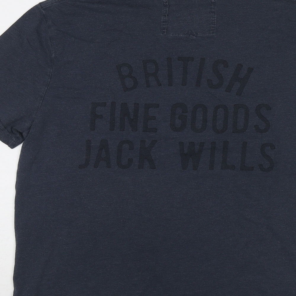 Jack Wills Mens Blue Cotton T-Shirt Size M Round Neck