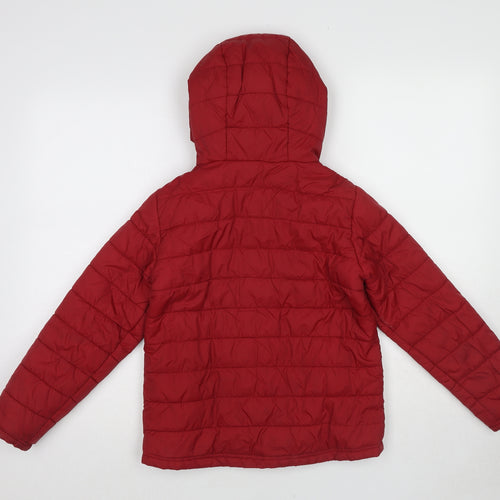 Freedom Trail Girls Red Quilted Jacket Size 9-10 Years Zip