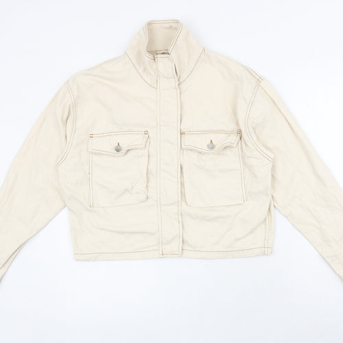Topshop Womens Ivory Jacket Size M Zip